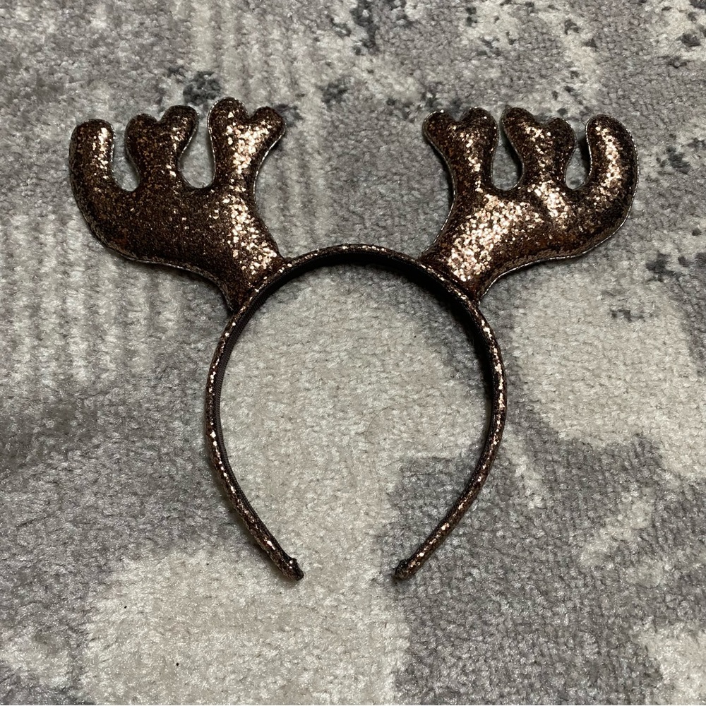 NWOT Brown Glitter Reindeer Holiday Headband Antler Ears